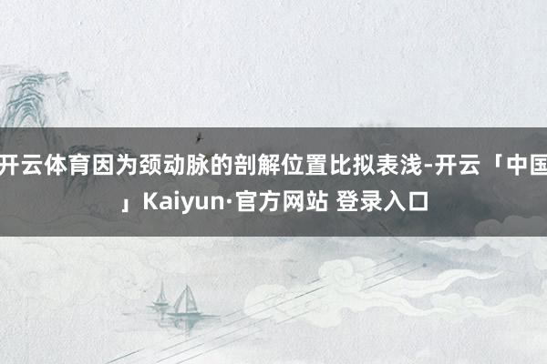 开云体育因为颈动脉的剖解位置比拟表浅-开云「中国」Kaiyun·官方网站 登录入口