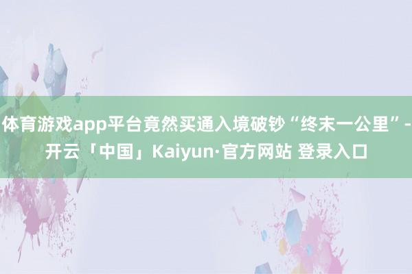 体育游戏app平台竟然买通入境破钞“终末一公里”-开云「中国」Kaiyun·官方网站 登录入口