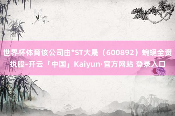 世界杯体育该公司由*ST大晟（600892）蜿蜒全资执股-开云「中国」Kaiyun·官方网站 登录入口