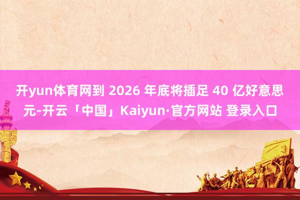 开yun体育网到 2026 年底将插足 40 亿好意思元-开云「中国」Kaiyun·官方网站 登录入口