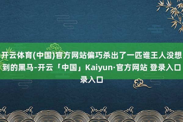 开云体育(中国)官方网站偏巧杀出了一匹谁王人没想到的黑马-开云「中国」Kaiyun·官方网站 登录入口