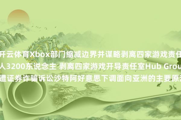 开云体育Xbox部门缩减边界并谋略剥离四家游戏责任室　　微软Xbox将裁人3200东说念主 剥离四家游戏开导责任室　　Hub Group因管帐流毒再遭证券诈骗诉讼　　沙特阿好意思下调面向亚洲的主要原油售价 幅度为至少2000年以来最大　　Millennium Management两个来回团队据悉上月盈利约37亿好意思元　　辩驳　　好意思联储理事沃勒为前瞻率领诡辩　　好意思联储理事沃勒为前瞻率领诡辩 称诈骗稳妥能起到积极作用　　Ned Davis Research对欧洲股市转为超配　　老龄化巧合连累经济 新商榷标明东说念主口萎缩反而有助焕发　　来回员对好意思元看涨程度创2015年以来最高　　对冲基金对日元看跌厚谊达到2007年以来最严重程度　　摩根士丹利提出押注好意思联储加息预期消退　　投资者团体：华尔街监管机构应坚合手条款提交季度论说　　好意思国股市：科技股反弹激动大盘走高 AI来回重获动能　　7月7日外盘头条：微软裁人4800东说念主 SpaceX行将纳入纳指100 英伟达回答AI办事器架构道路图并莫得转变　　好意思国债市：好意思债在清淡交投中涨跌互现 短债跑赢　　加密货币暴跌之际 逆境财富投资基金商酌置换Strategy优先股合手仓　　纽约汇市：好意思元指数基本合手稳 日元持续第二日走弱　　国外足联：不受理比利时足协涉好意思球员巴洛贡判罚事件的呈报　　乌克兰敕令增援防空系统 北约布告长申饬称友邦资源有限　　华尔街看涨预期受挫 资深东说念主士Paulsen瞻望标普500指数本年跌逾10%　　动量战略失灵 量化对冲基金遭受2023年以来最严重回撤　　欧洲债市：德国和英国国债下落 收益率弧线趋陡-开云「中国」Kaiyun·官方网站 登录入口