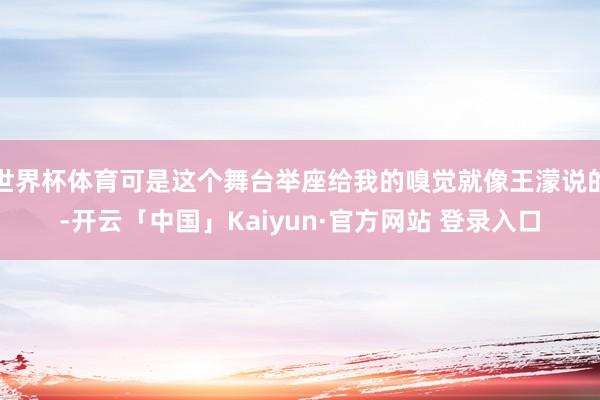 世界杯体育可是这个舞台举座给我的嗅觉就像王濛说的-开云「中国」Kaiyun·官方网站 登录入口