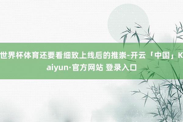 世界杯体育还要看细致上线后的推崇-开云「中国」Kaiyun·官方网站 登录入口