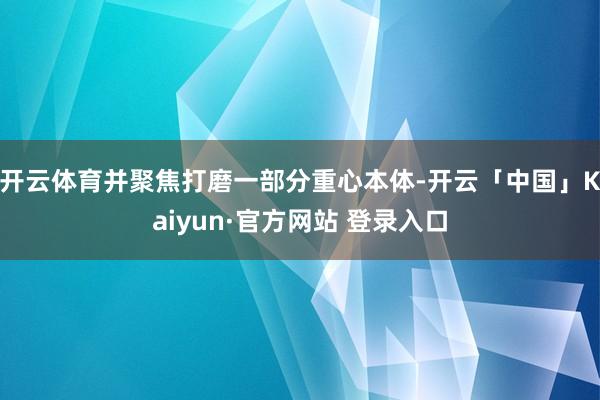 开云体育并聚焦打磨一部分重心本体-开云「中国」Kaiyun·官方网站 登录入口