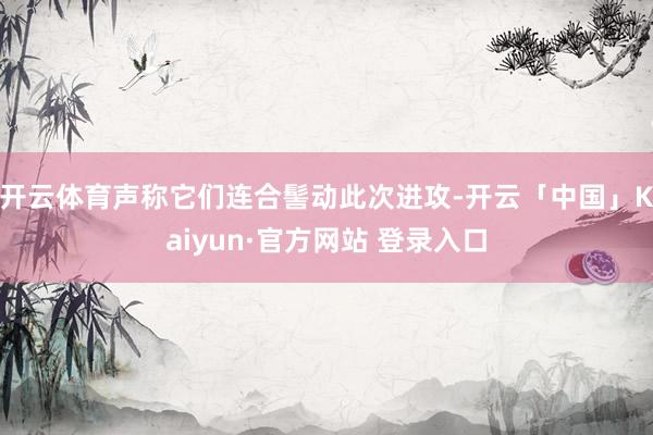 开云体育声称它们连合髻动此次进攻-开云「中国」Kaiyun·官方网站 登录入口