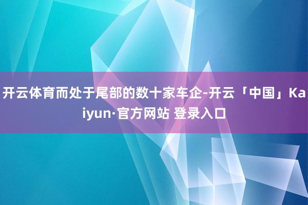 开云体育而处于尾部的数十家车企-开云「中国」Kaiyun·官方网站 登录入口