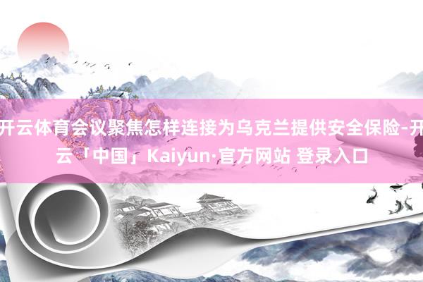 开云体育会议聚焦怎样连接为乌克兰提供安全保险-开云「中国」Kaiyun·官方网站 登录入口